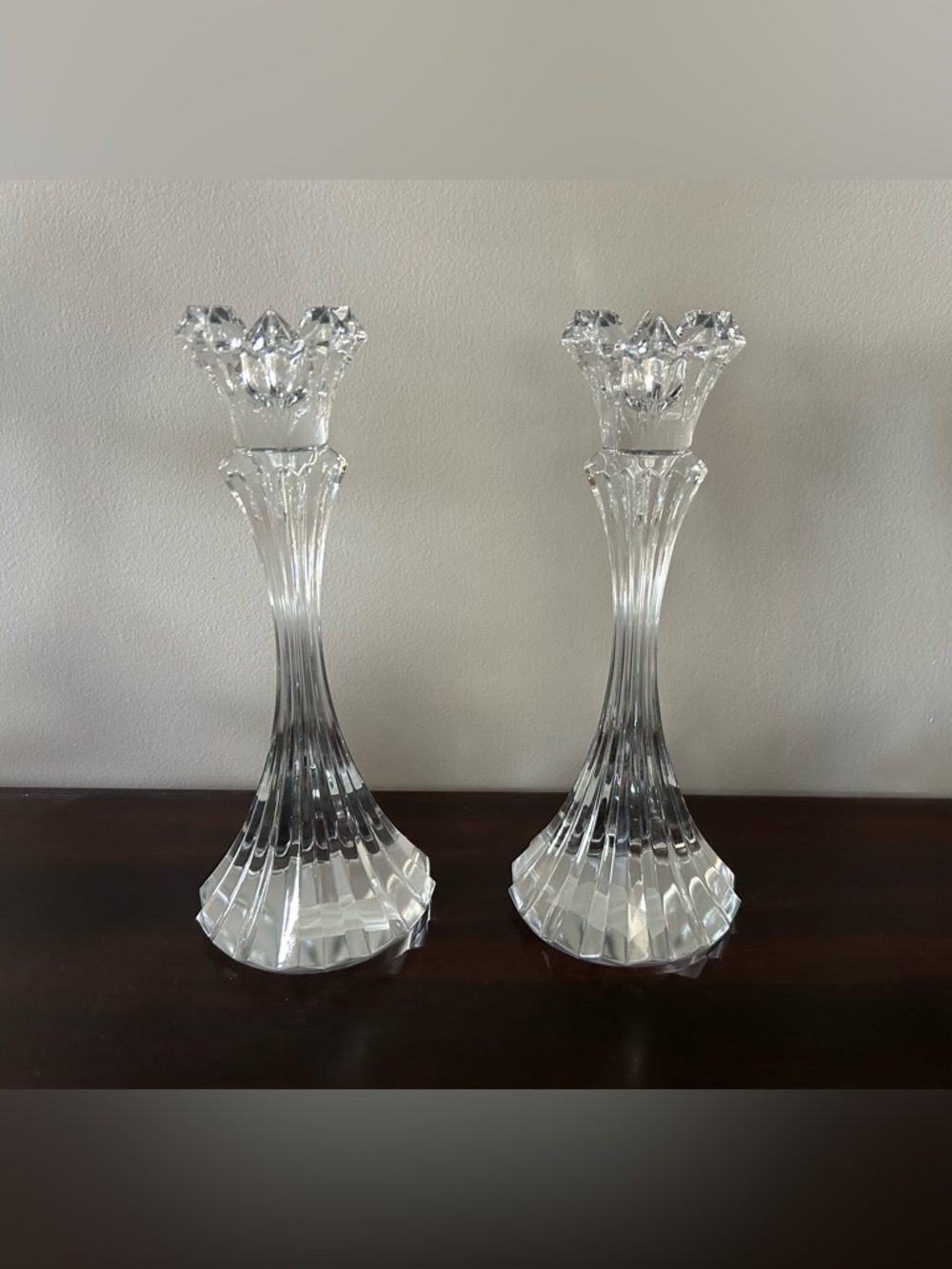 Mikasa Skyline lead crystal candle holders.